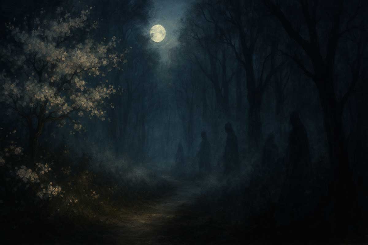 美しさと恐怖が同時に息づく月明かりの森