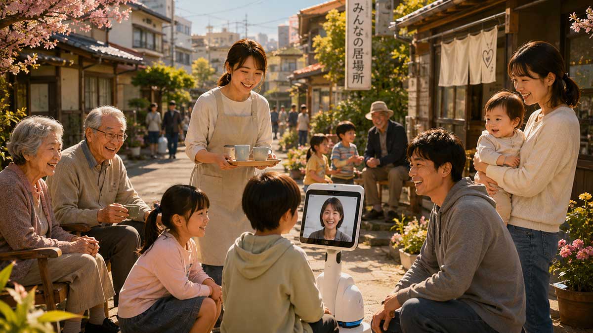 Community gathering in a cozy neighborhood