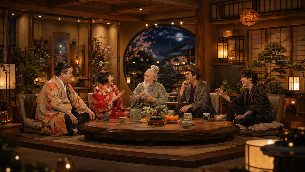Cozy-evening-in-a-Japanese-tea-room