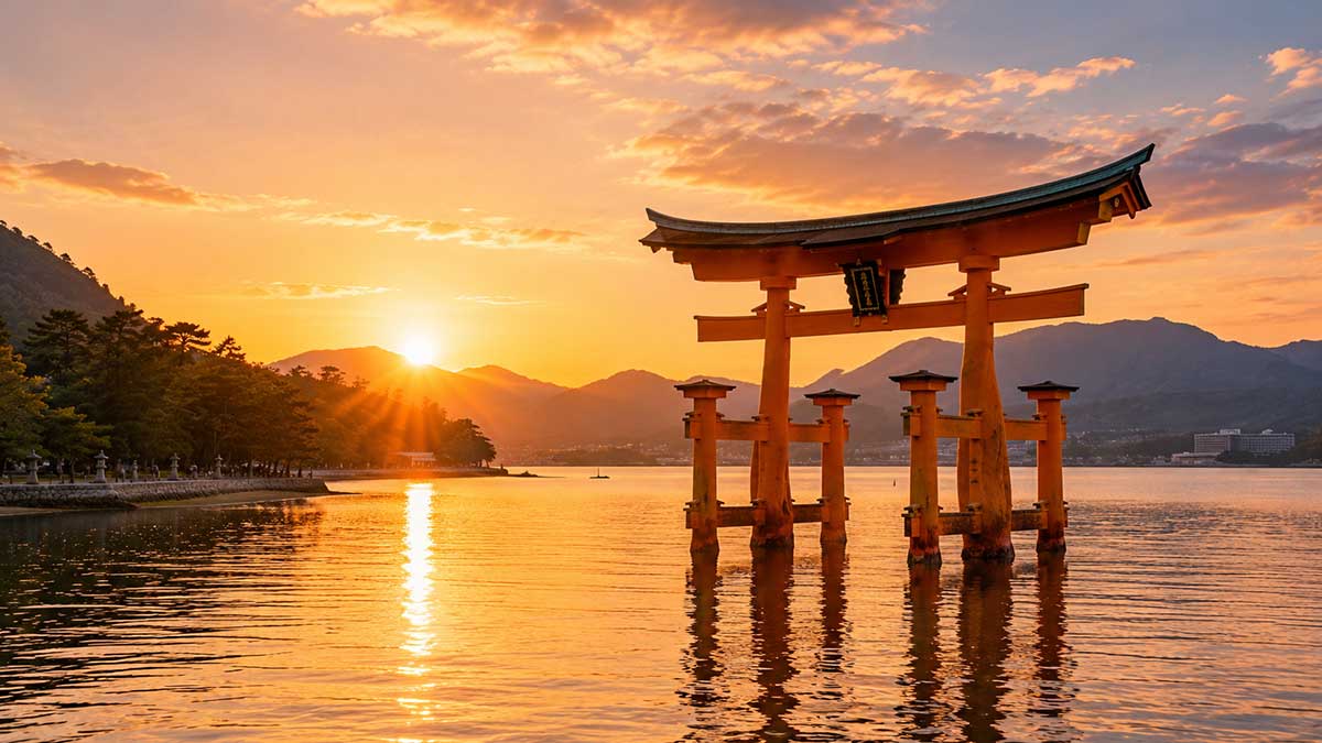 Miyajima-torii-sunset