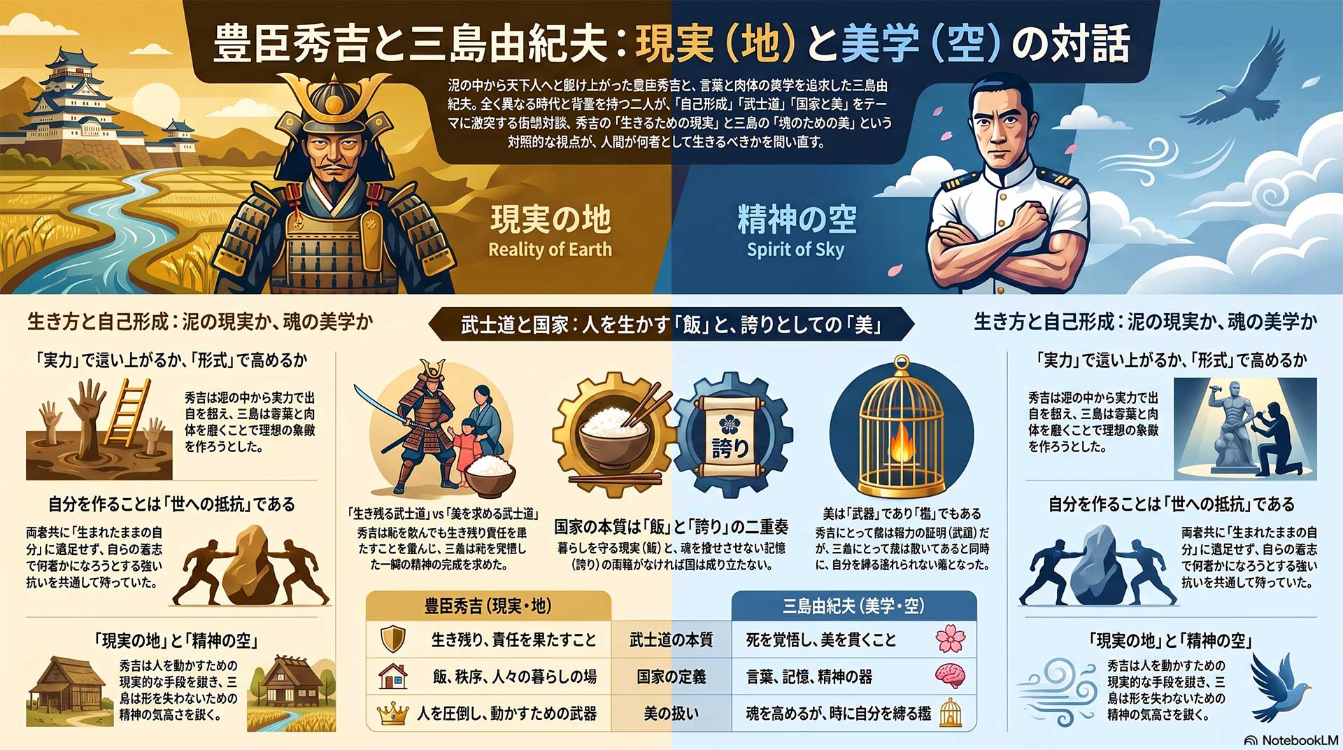 秀吉と三島の思想比較図