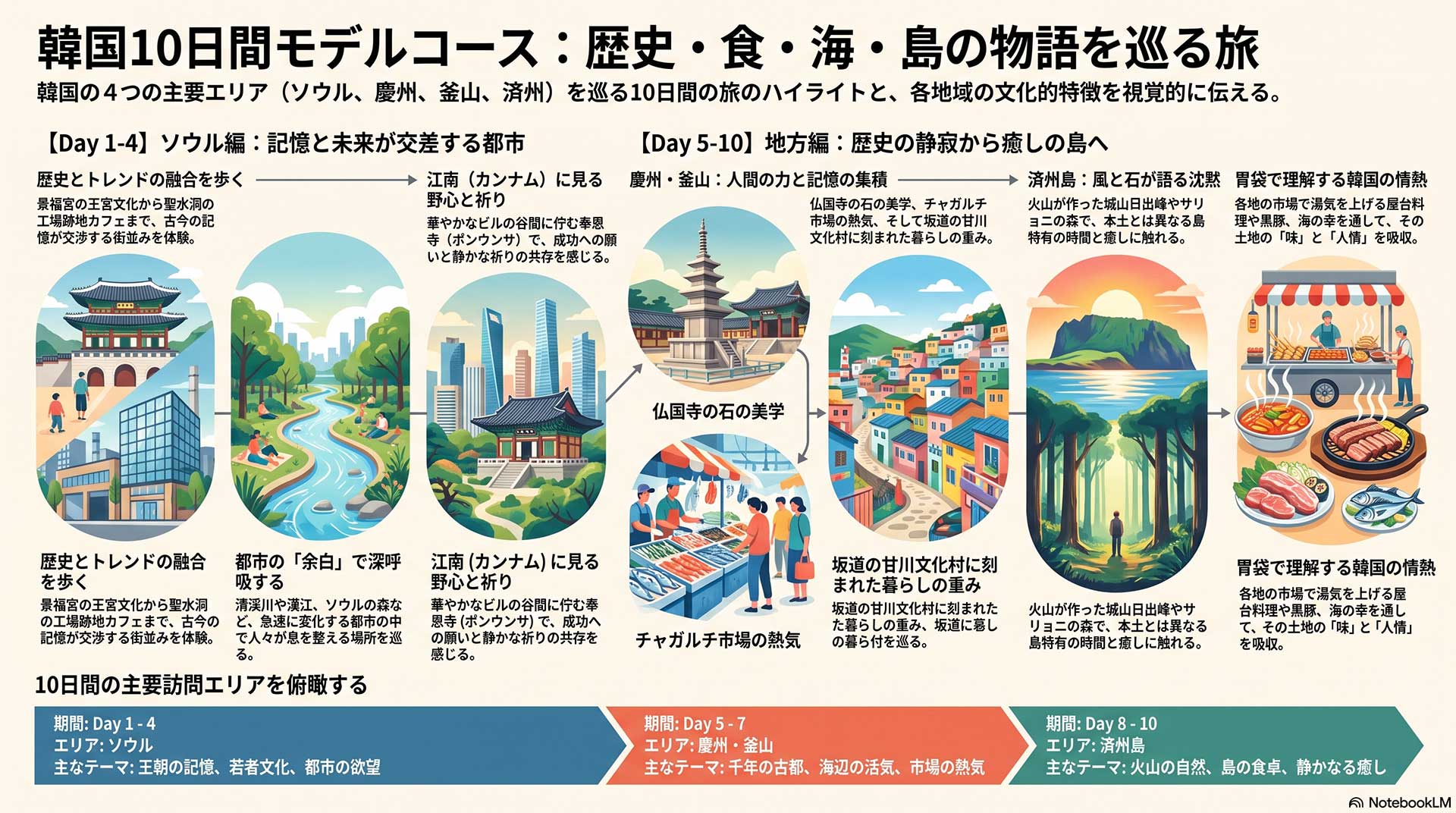 韓国10日間モデルコースの旅