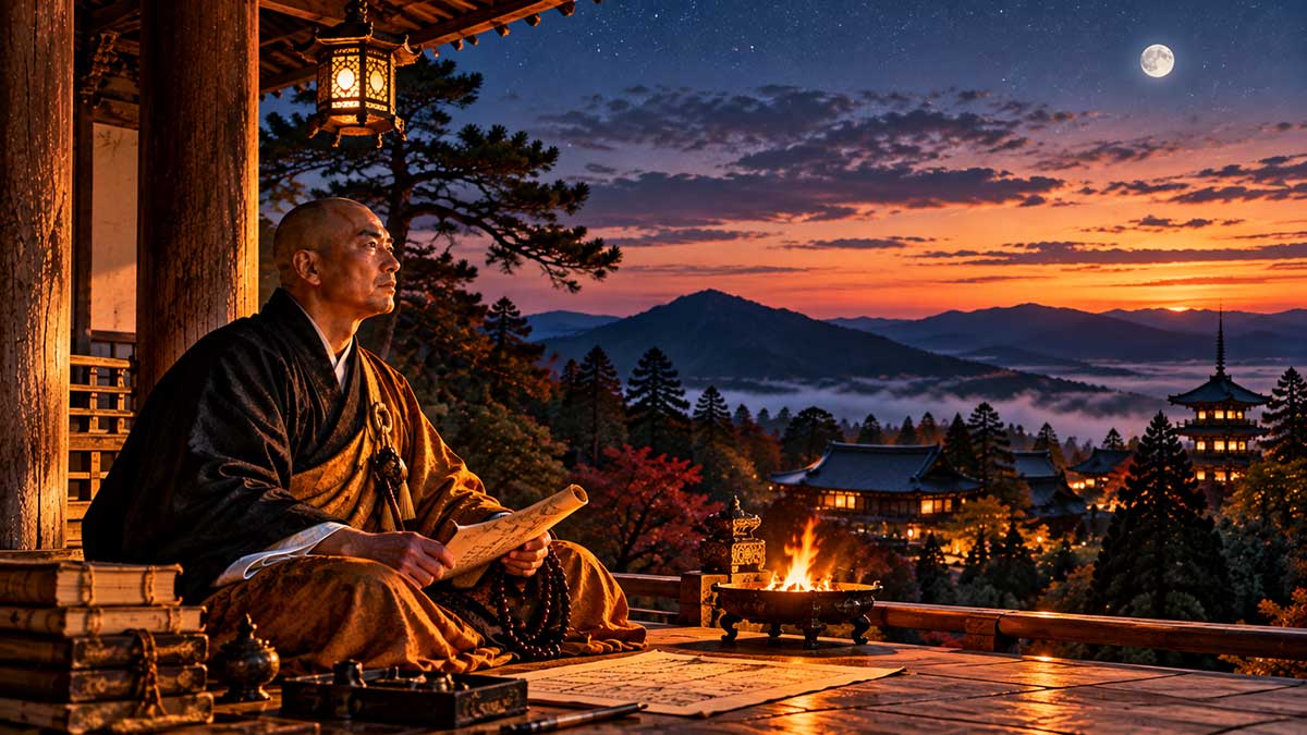 Moonlit-Monk-Over-Misty-Temple-Mountains